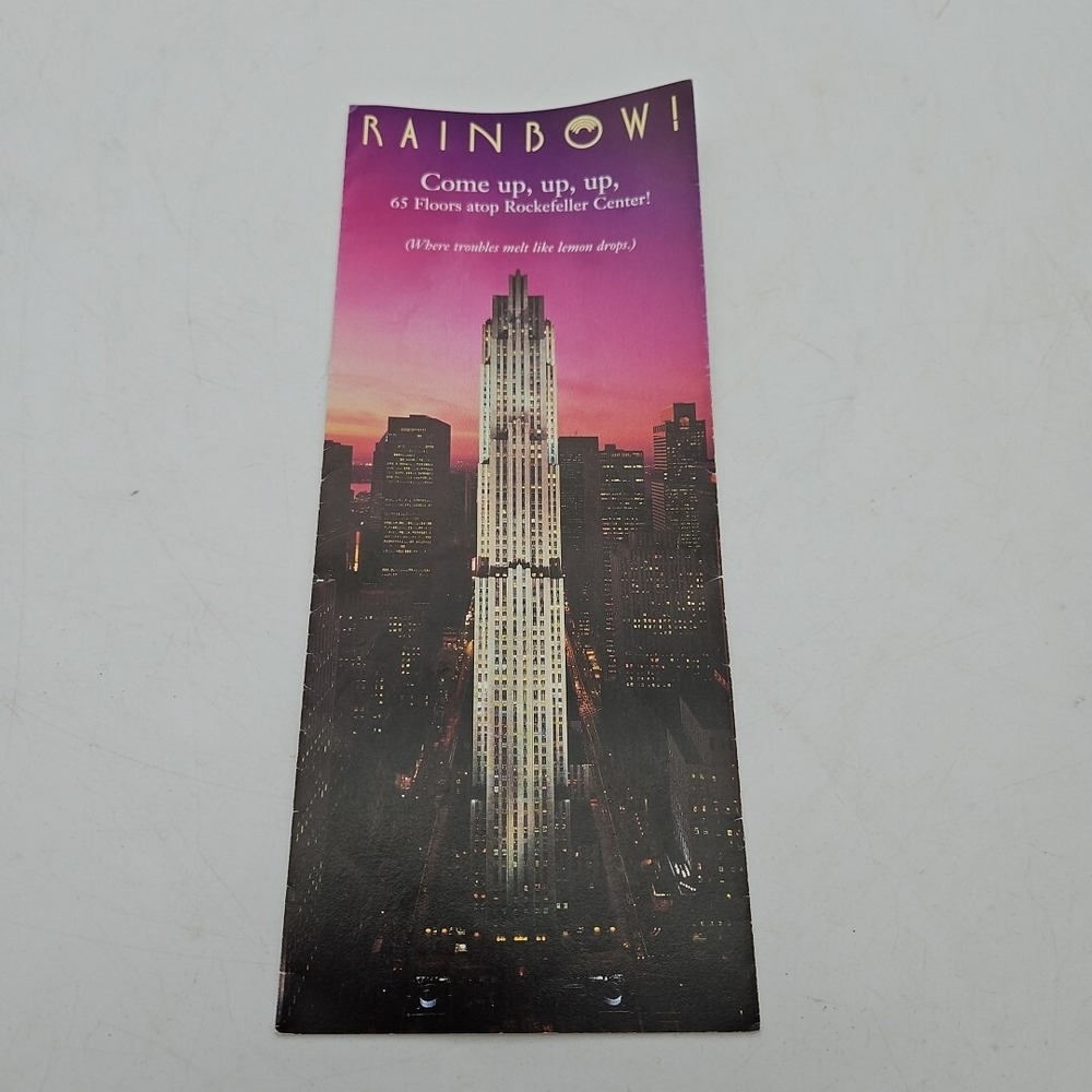 Vintage Rainbow Rockefeller Center‎ Brochure Ephemera Collectible With Receipt